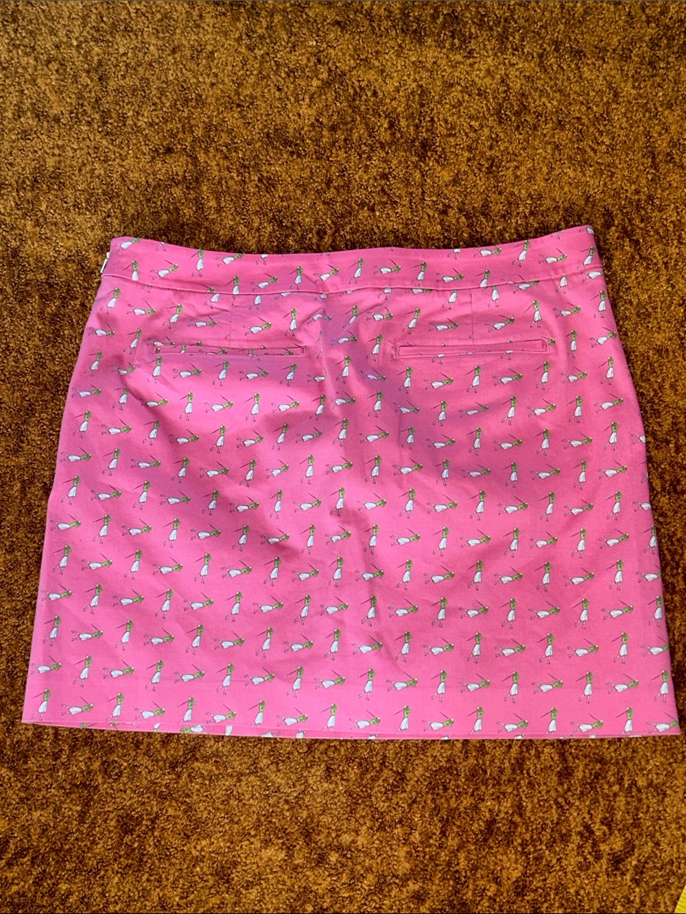 Ralph Lauren Pink Mini Skirt with White & Green Motif - Picture 4 of 9
